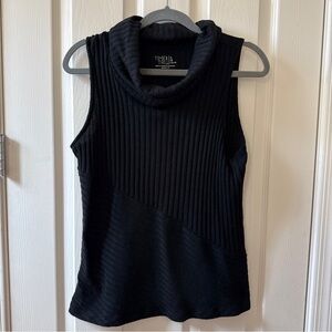 Time and Tru | Black | Ribbed Turtleneck Tank Top | Women’s Large